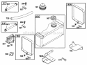Fuel Tank Group Diagram and Parts List for  Briggs and Stratton Engine